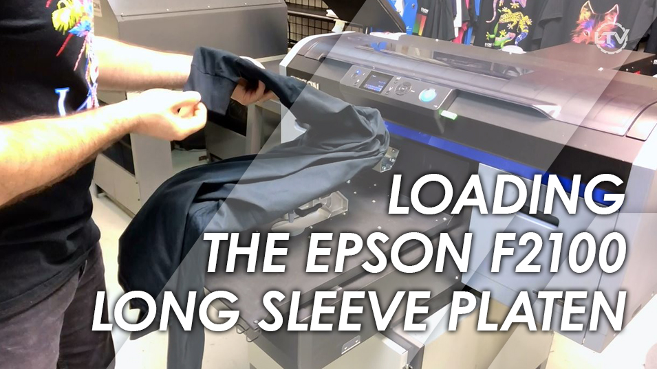 加载Lawson Epson F2100 DTG打印机套筒压板