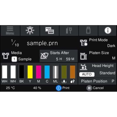 Surecolor F3070工业DTG控制面板